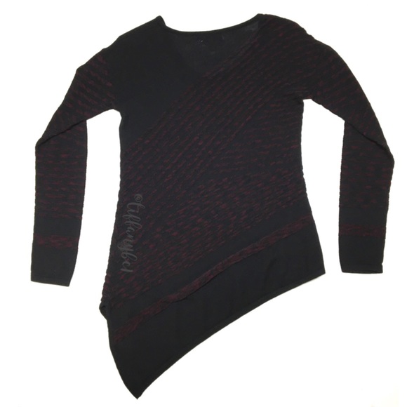 Dana Buchman Asymmetrical Tunic Burgundy - Picture 11 of 14
